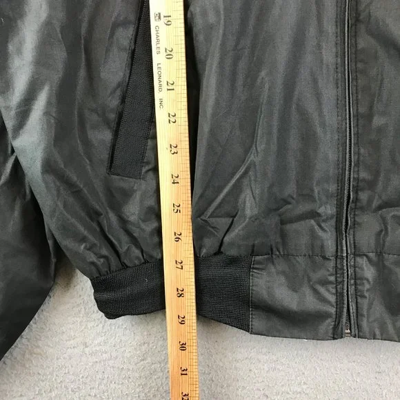 Members Only Jacket Mens Black Flight Bomber Zip Up XL - Picture 3 of 8